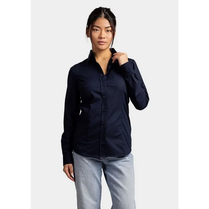 Lemon & Soda Dames Stretch Blouse Poplin Lange Mouw LEM3923