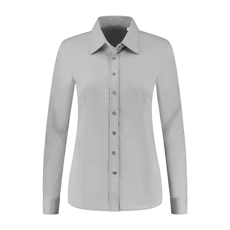 Lemon & Soda Dames Stretch Blouse Poplin Lange Mouw LEM3923