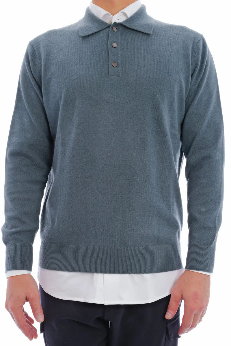 Kaschmirpullover 'Jim' Stahlblau