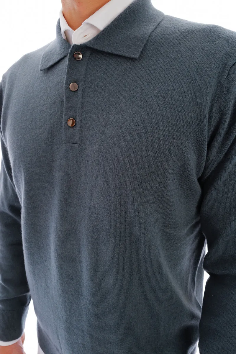 Kaschmirpullover 'Jim' Stahlblau
