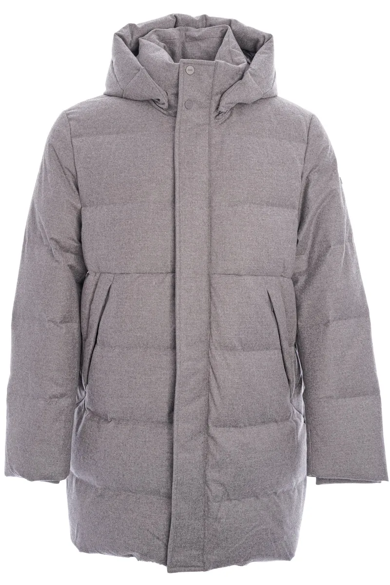 Woll- Daunenjacke 'Magnus' Taupe Meliert