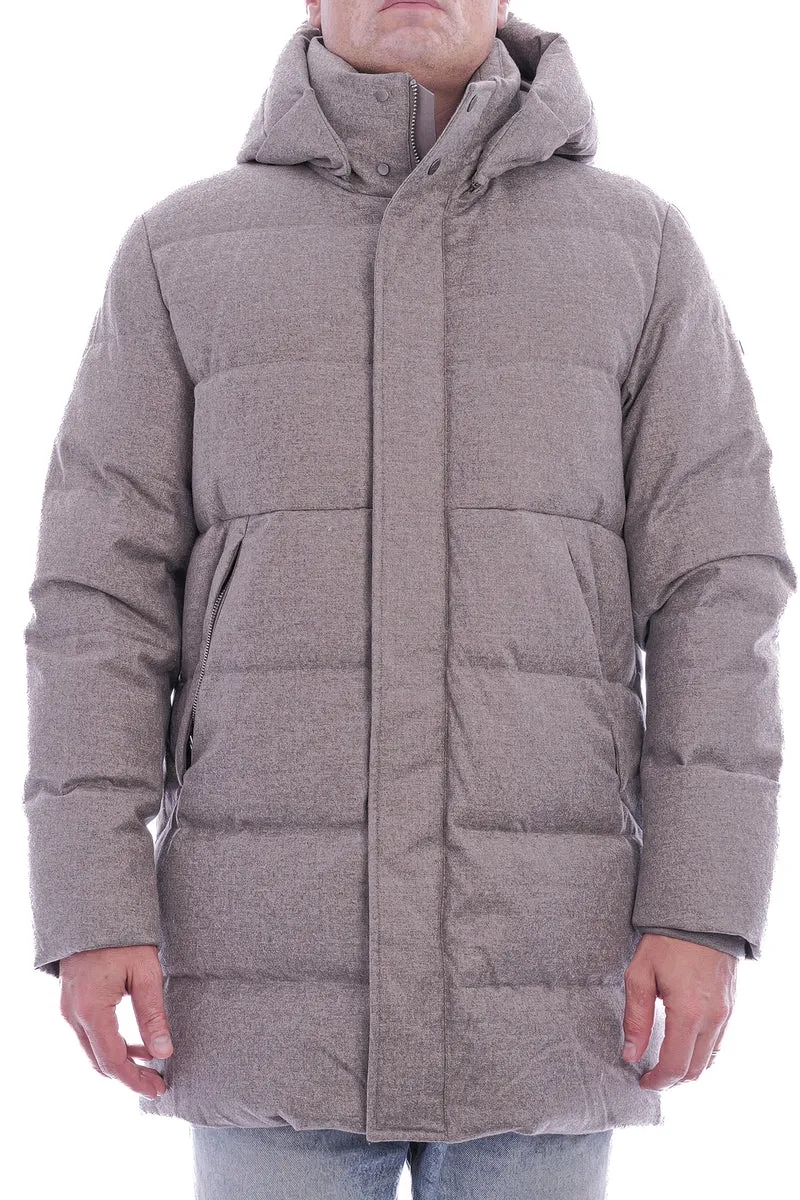 Woll- Daunenjacke 'Magnus' Taupe Meliert