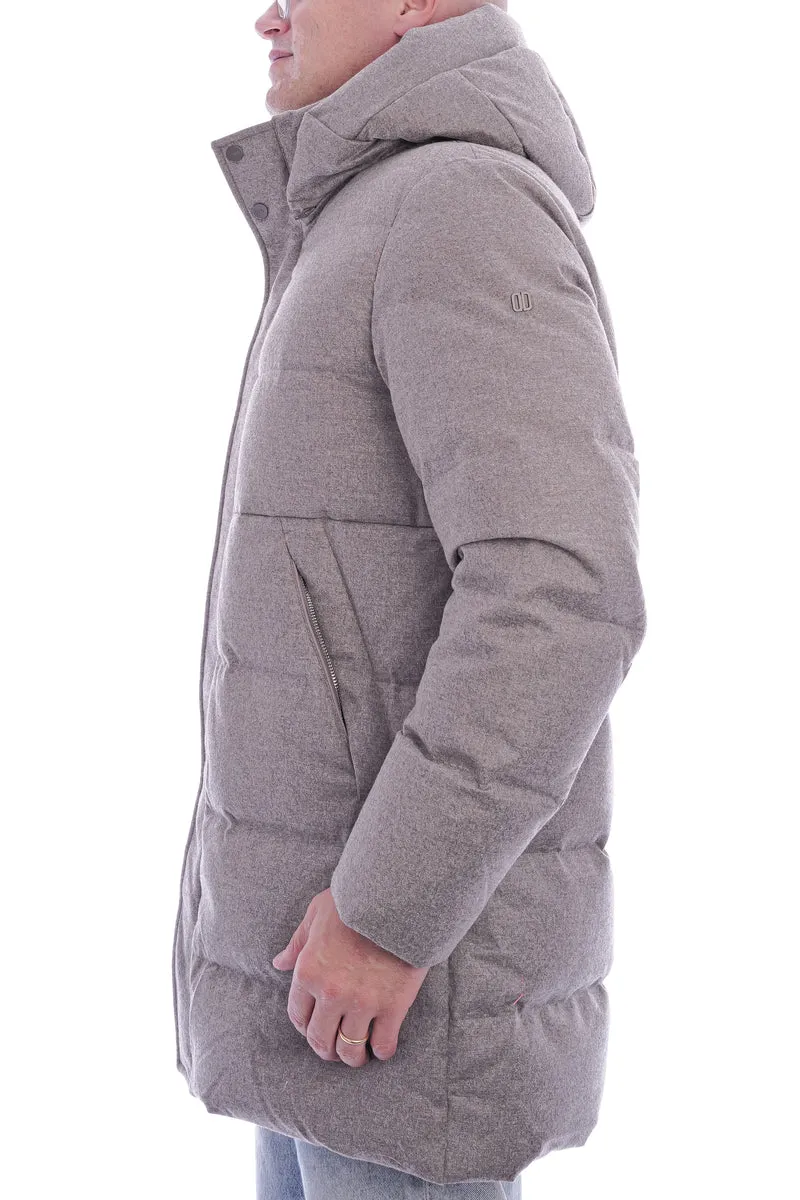 Woll- Daunenjacke 'Magnus' Taupe Meliert