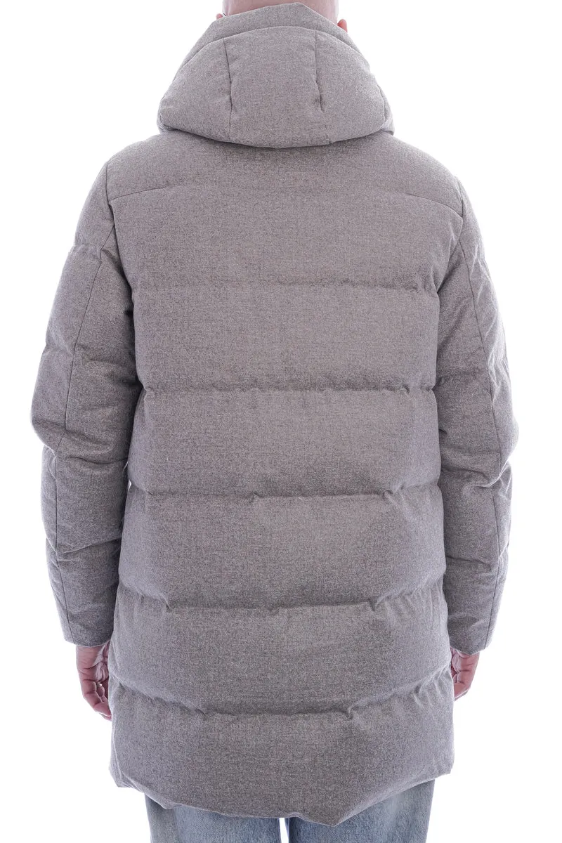 Woll- Daunenjacke 'Magnus' Taupe Meliert