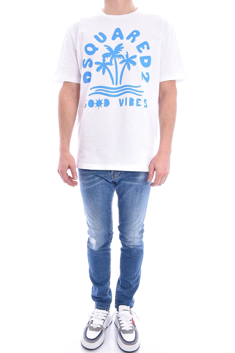 T-Shirt 'Good Vibes' Weiß