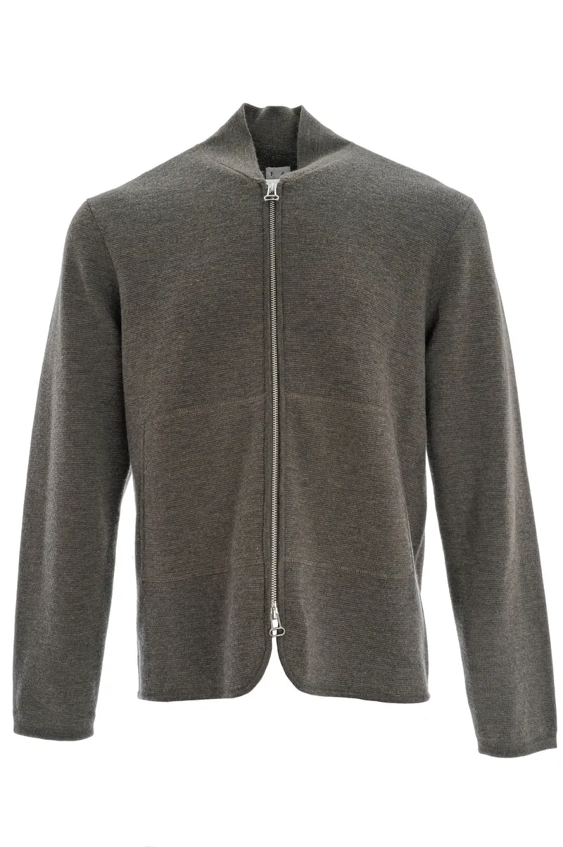 Wollstrickjacke Moosgrün