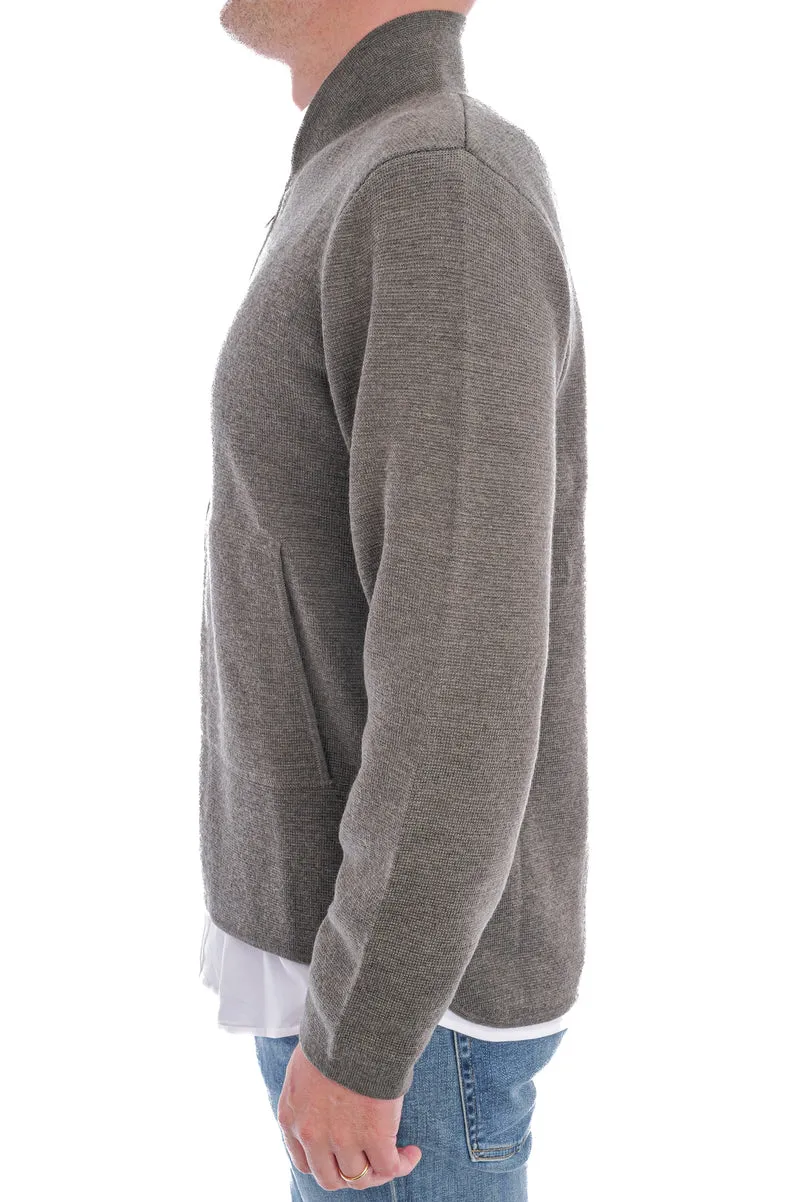 Wollstrickjacke Moosgrün