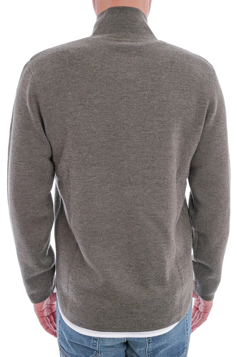 Wollstrickjacke Moosgrün
