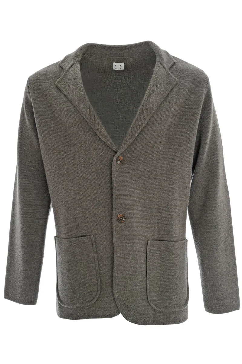 Wollstrickjacke 'Balda' Moosgrün