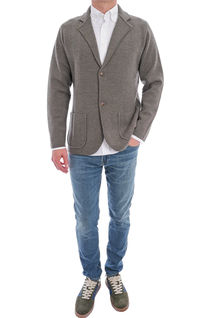 Wollstrickjacke 'Balda' Moosgrün