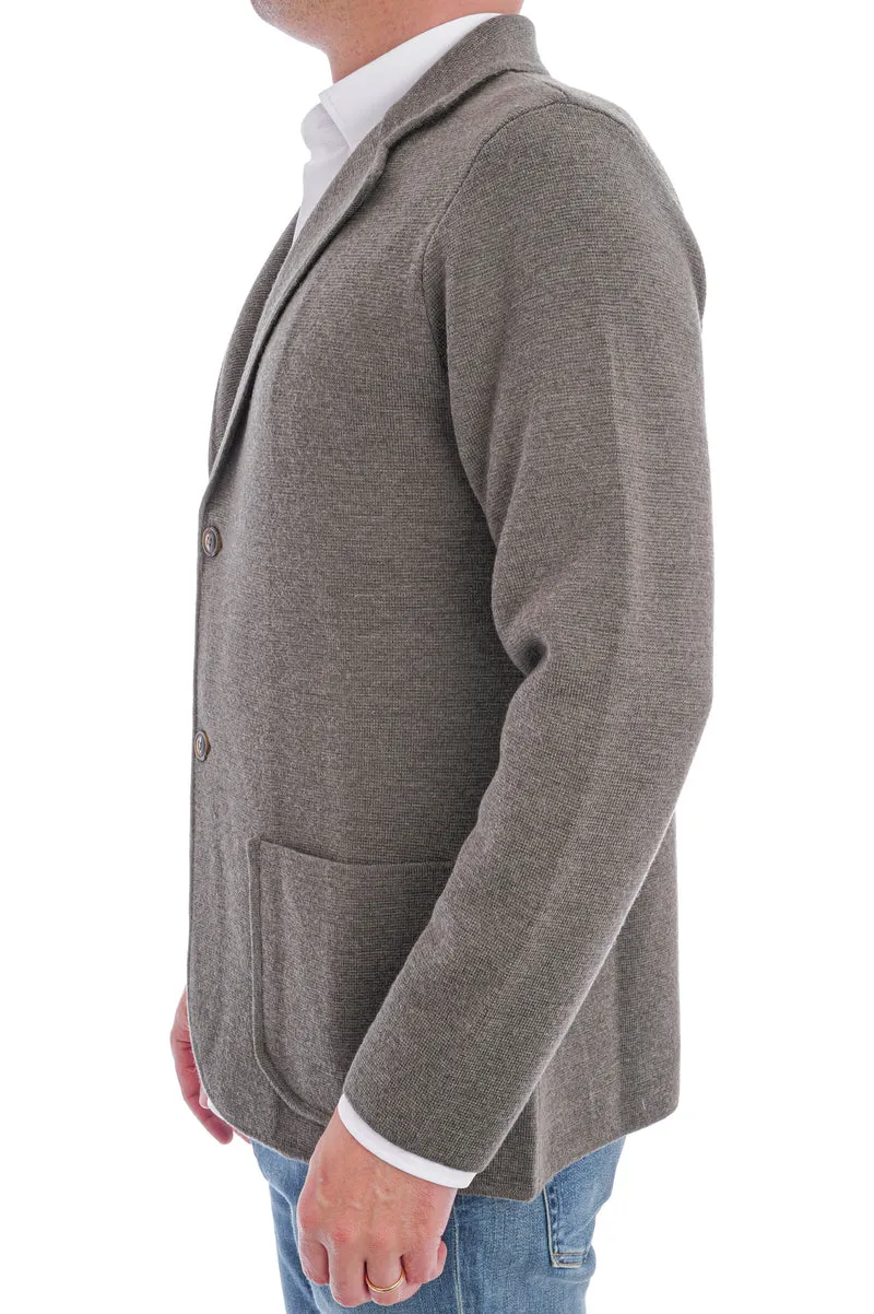 Wollstrickjacke 'Balda' Moosgrün