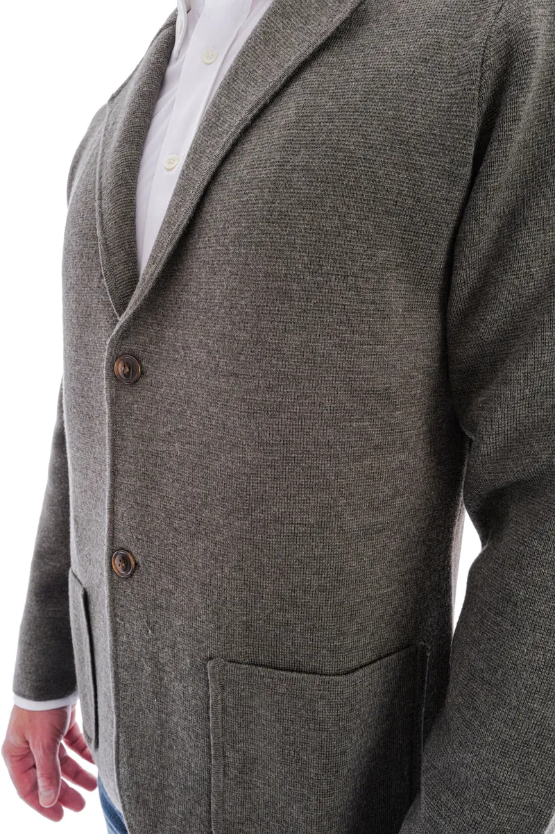 Wollstrickjacke 'Balda' Moosgrün