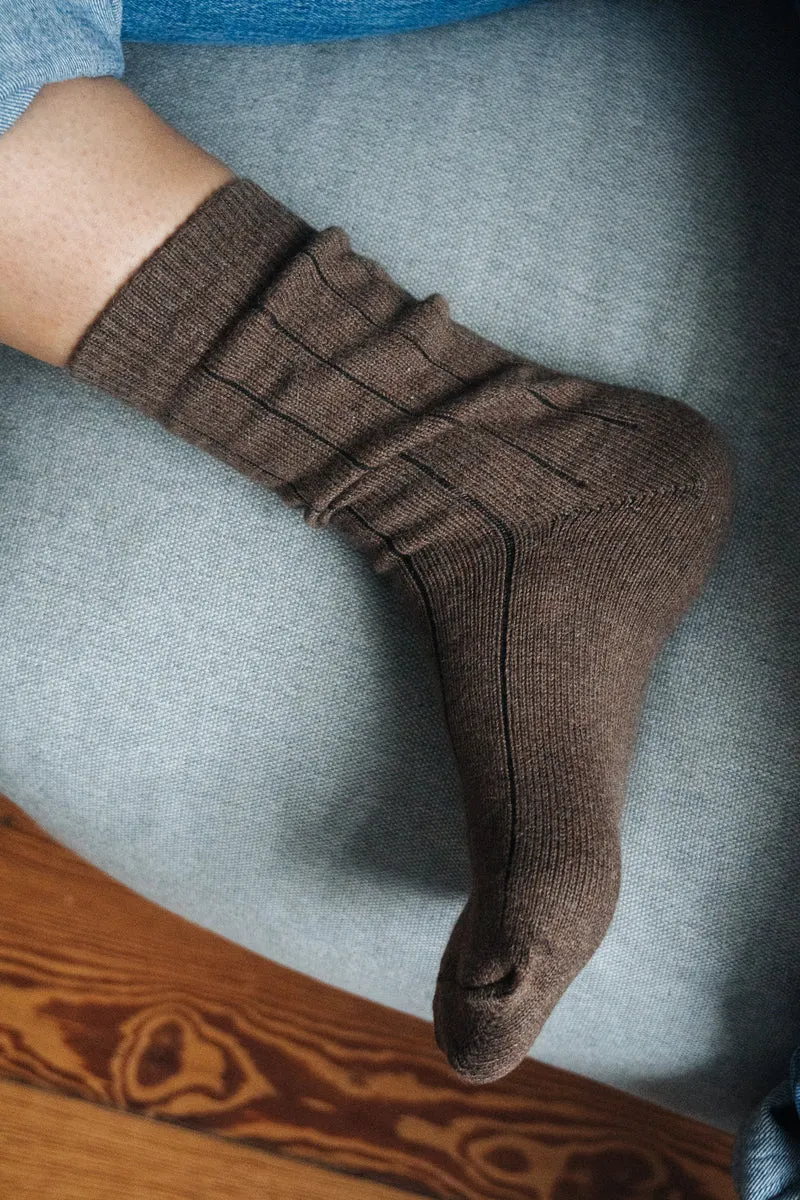 2 Paar Grobstricksocken Bio-Baumwolle Braun