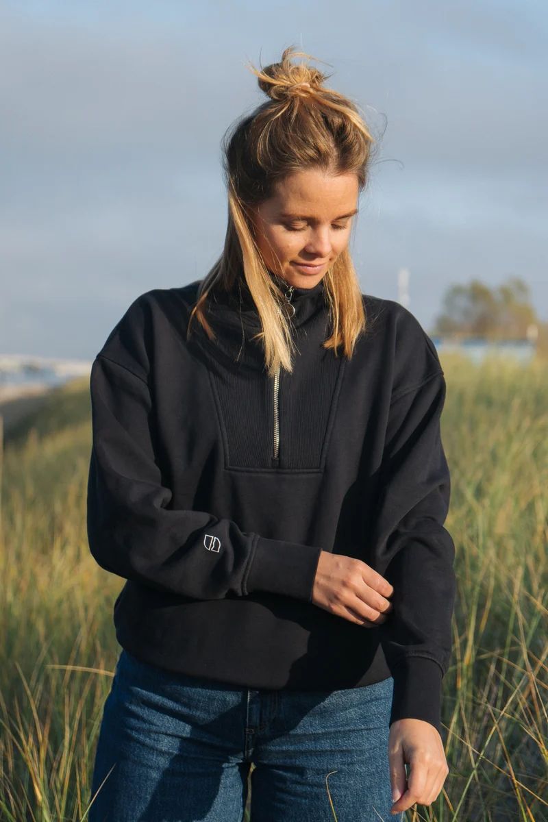 Half-Zip Sweater Brit Dunkelblau