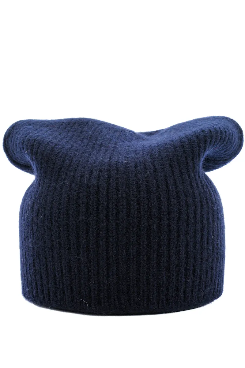 Kaschmirbeanie Dunkelblau