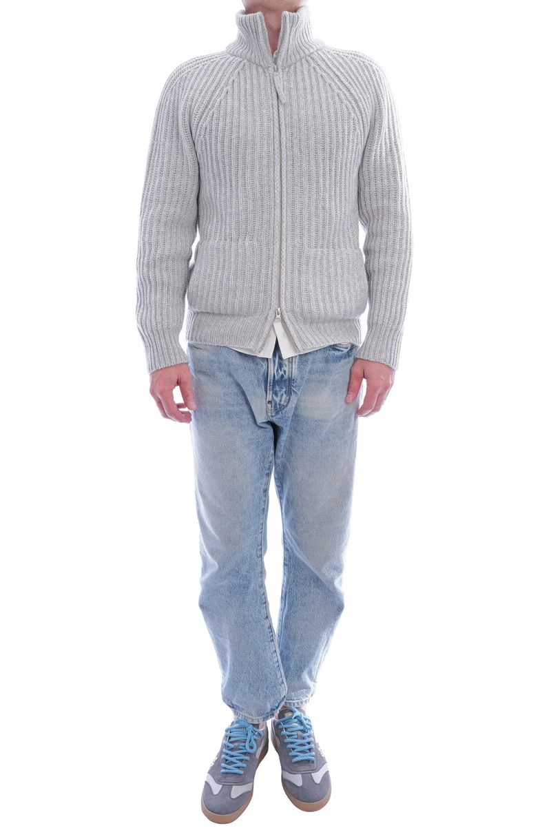 Kaschmirstrickjacke 'Nic' Nebelgrau