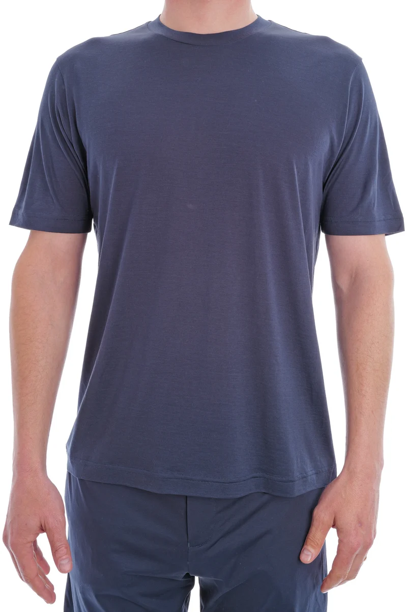 T-Shirt 'Eli' mit Seidenanteil Mittelblau