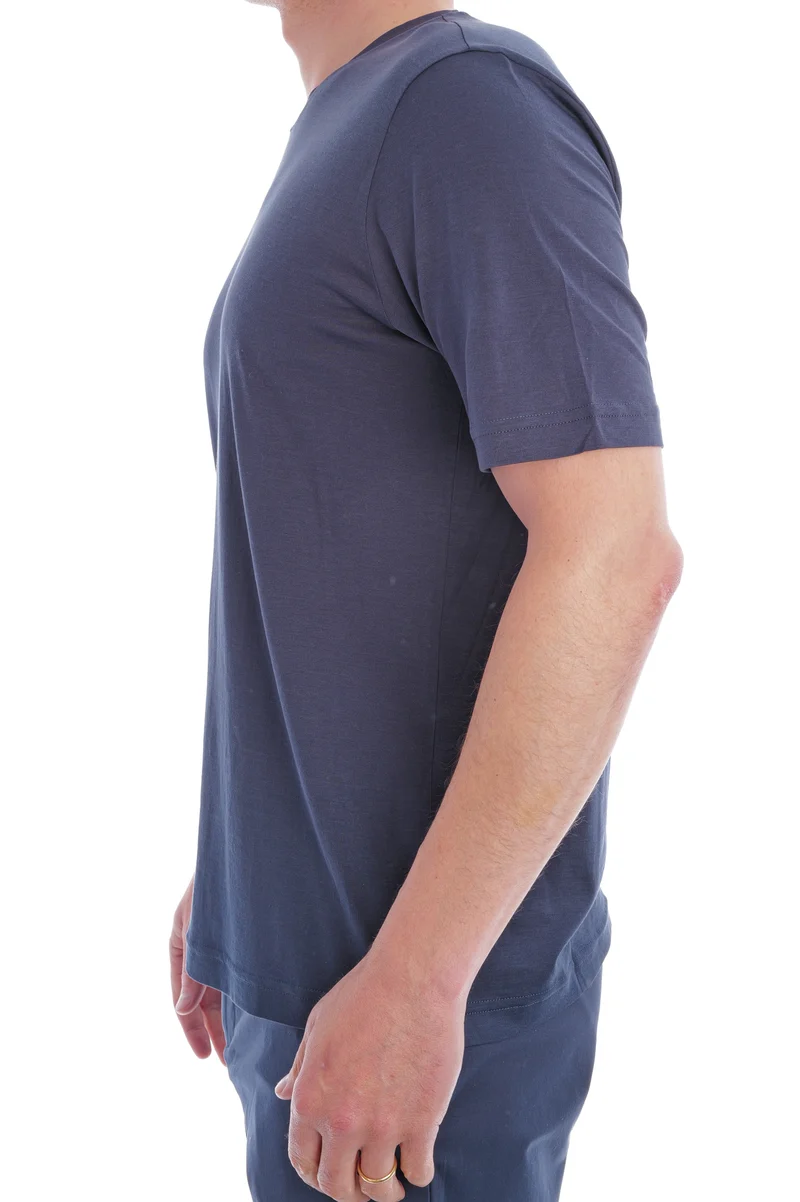 T-Shirt 'Eli' mit Seidenanteil Mittelblau
