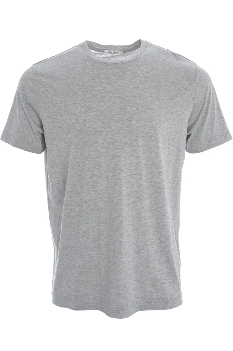 T-Shirt 'Enno' mit Seidenanteil Grau Meliert