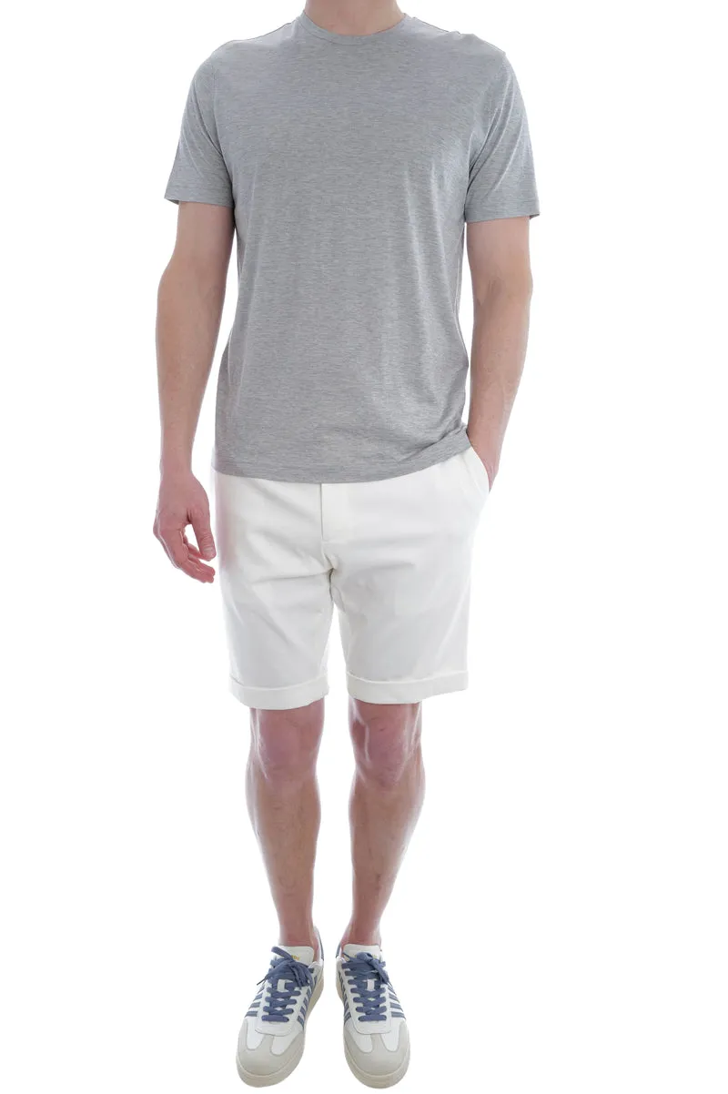 T-Shirt 'Enno' mit Seidenanteil Grau Meliert
