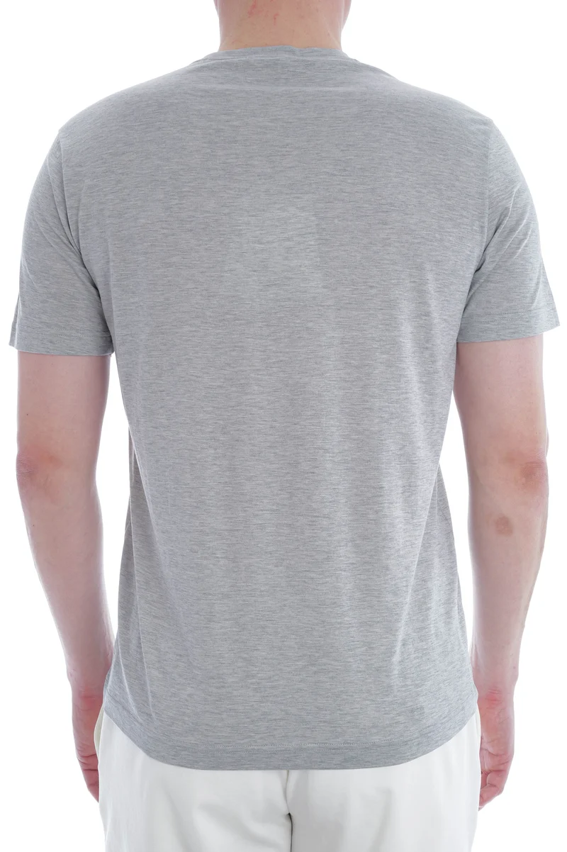 T-Shirt 'Enno' mit Seidenanteil Grau Meliert