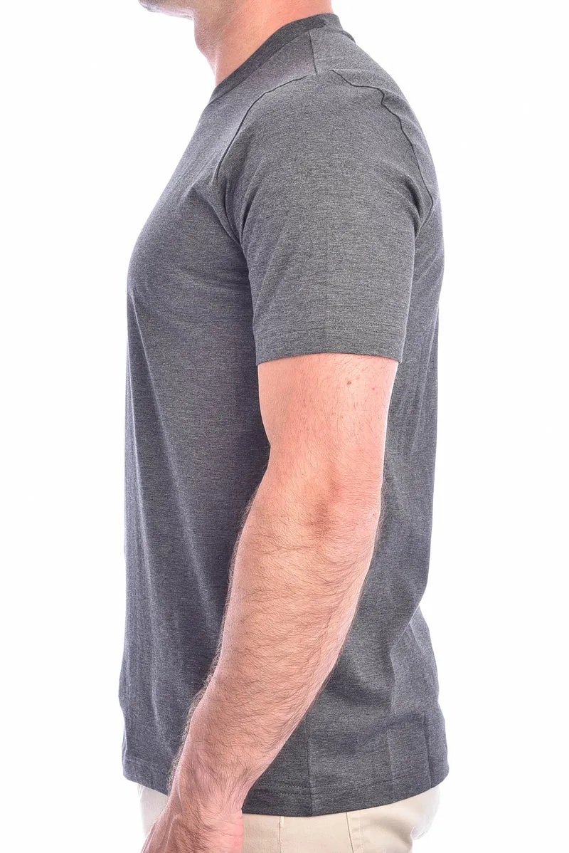 T-Shirt 'Eli Super 60' Grau Meliert