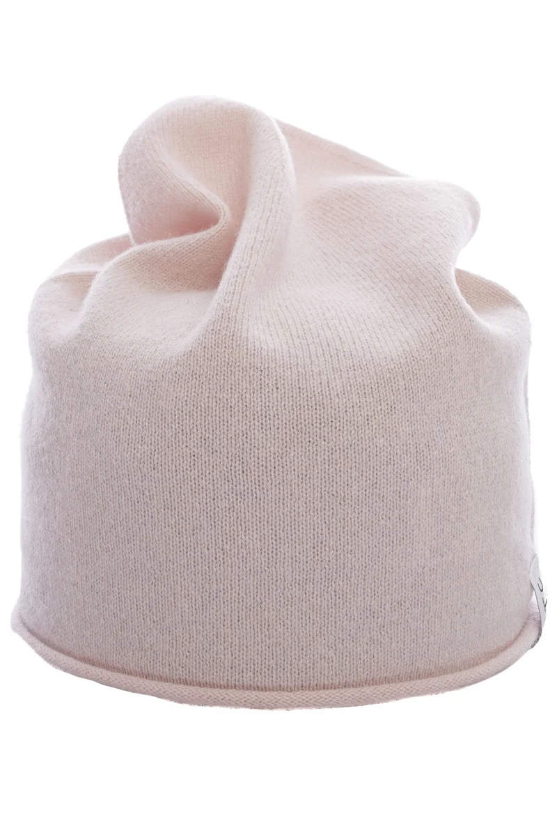 Kaschmirmütze mit Rollkante Rosa
