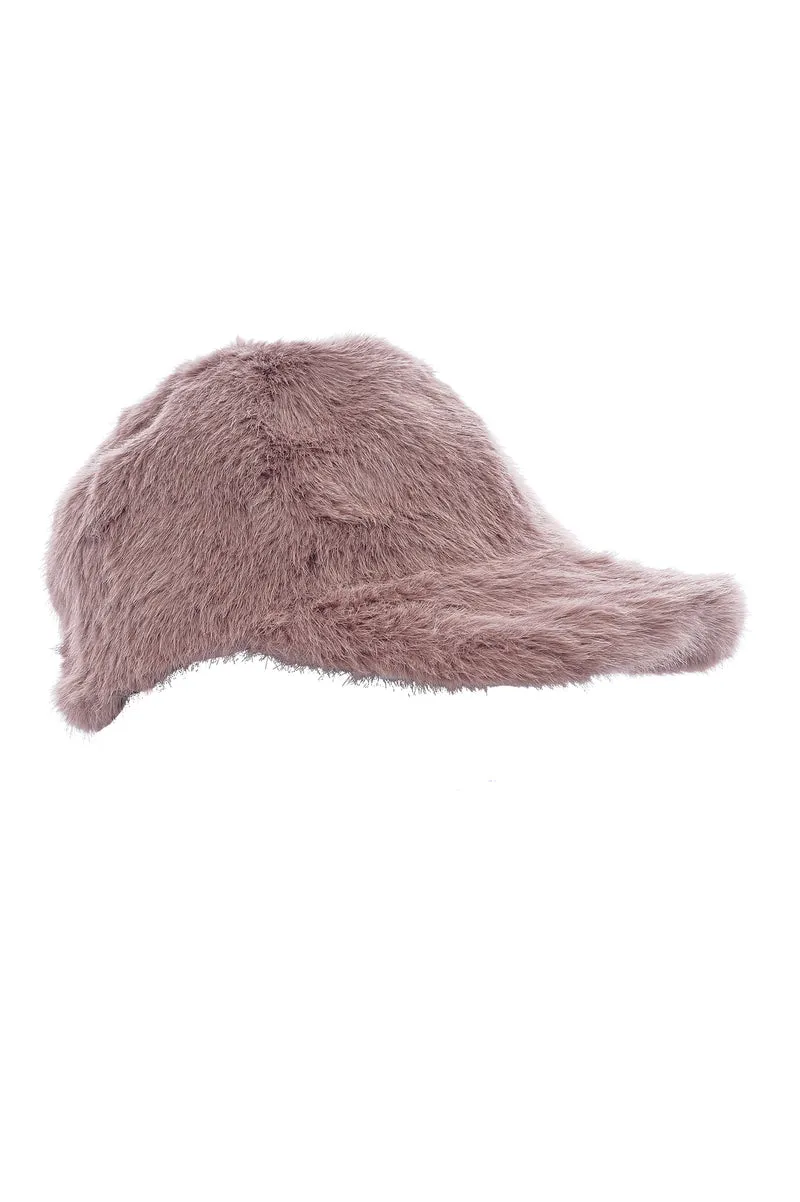 Fake-Fur Cap Taupe