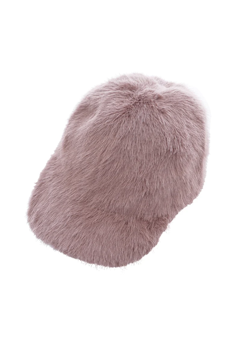 Fake-Fur Cap Taupe