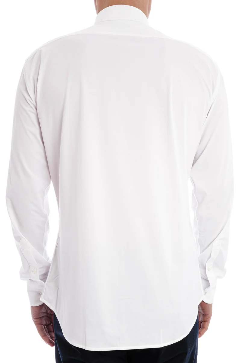 Stretchhemd Button-Down Kragen Weiß