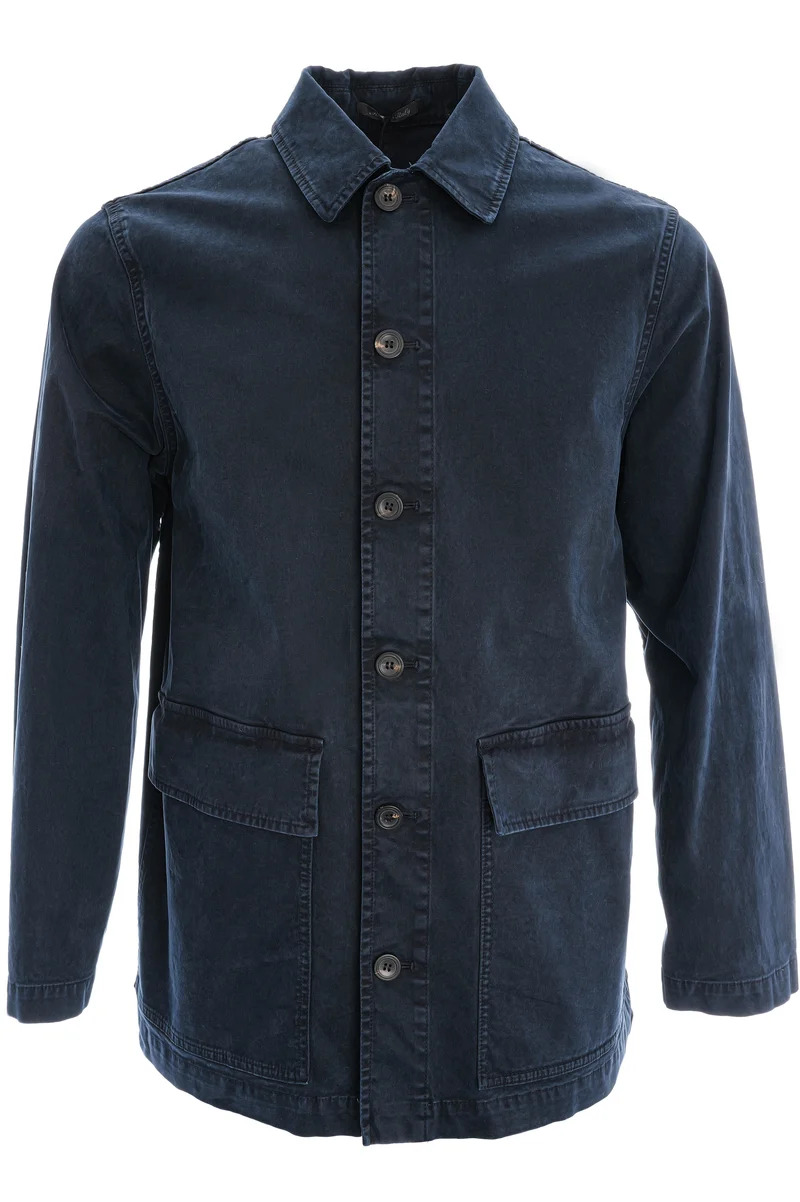 Baumwoll-Hemdjacke Navy