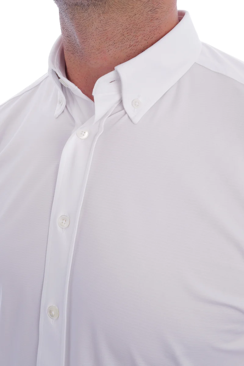 Stretchhemd Button Down Kragen Radical Fit Weiß