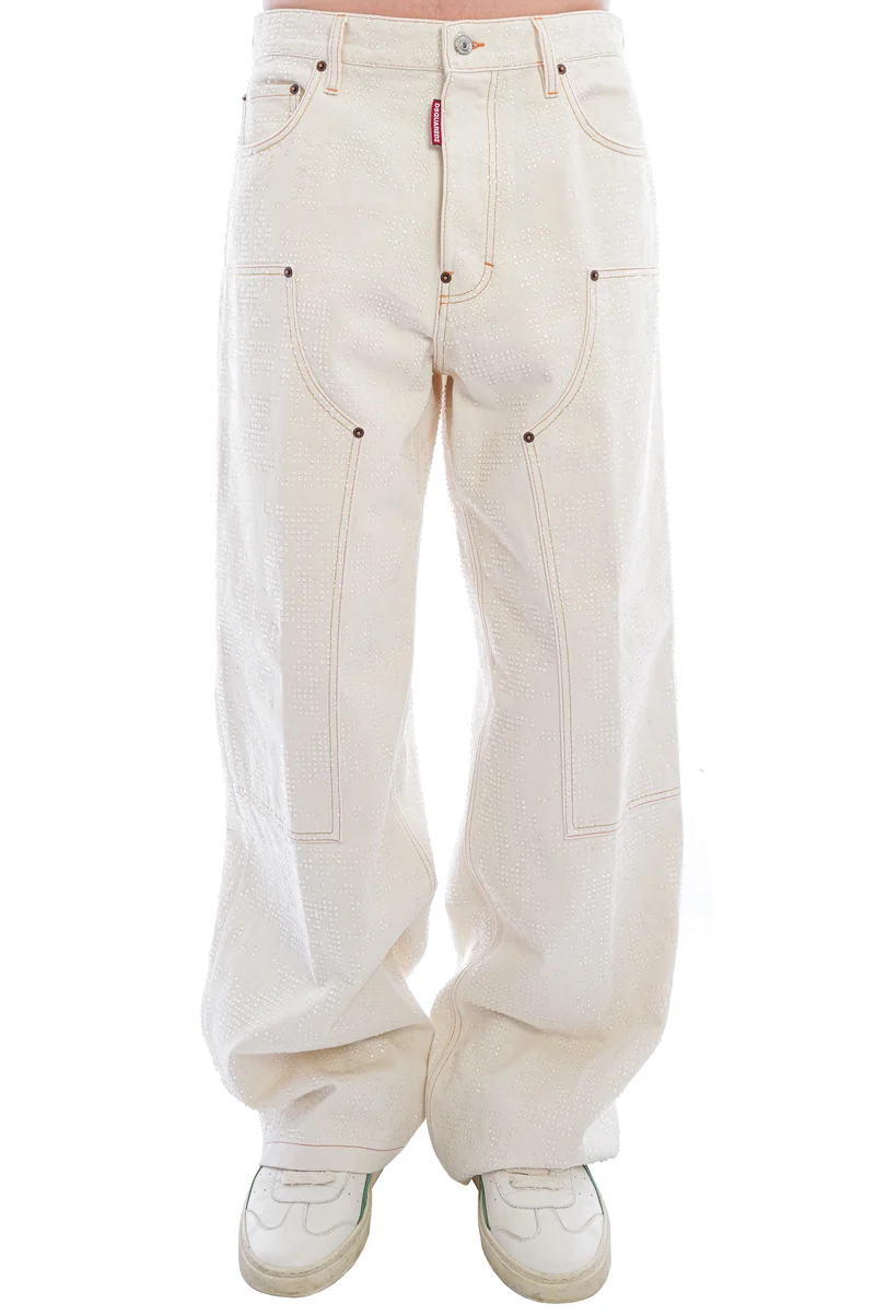 Baggy Carpenter-Jeans mit Nieten Off White