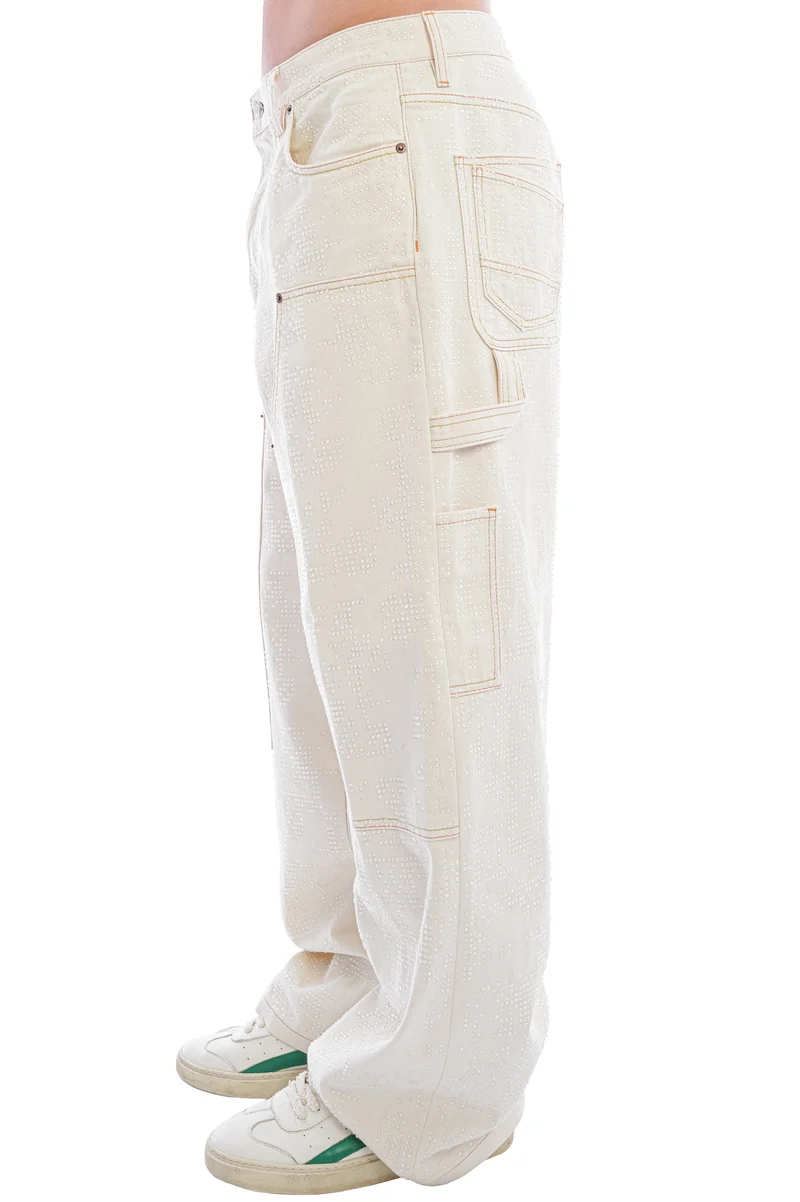 Baggy Carpenter-Jeans mit Nieten Off White