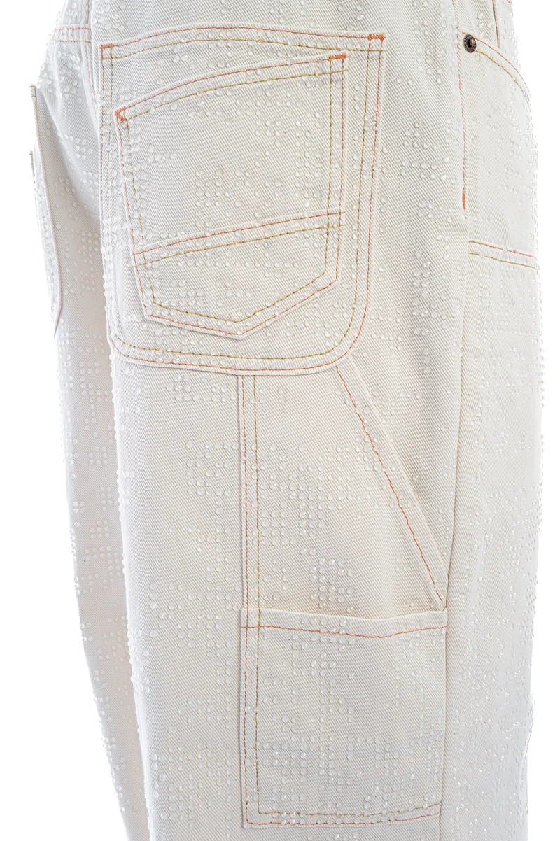 Baggy Carpenter-Jeans mit Nieten Off White