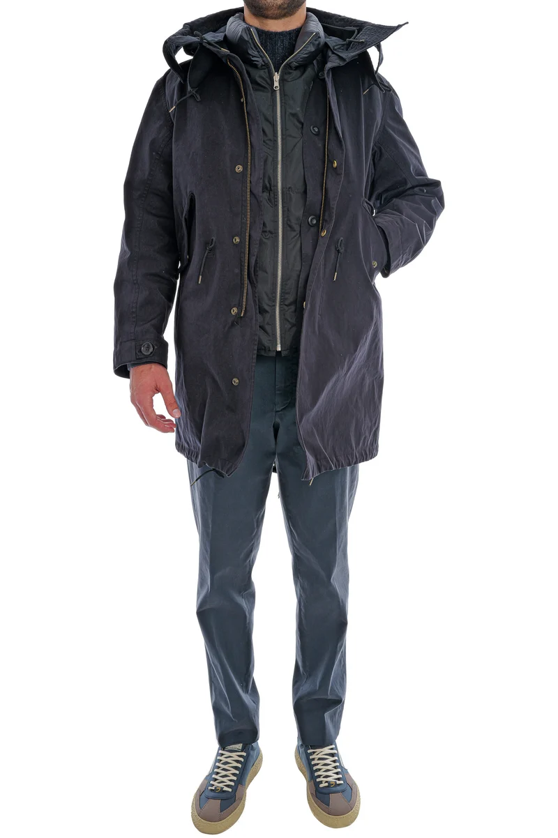 2-in-1-Parka mit Daunen-Innenjacke Dunkelblau