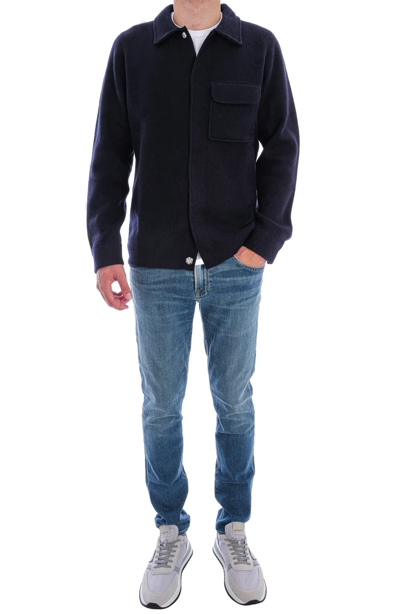Kaschmirstrickjacke 'Jack' Dunkelblau