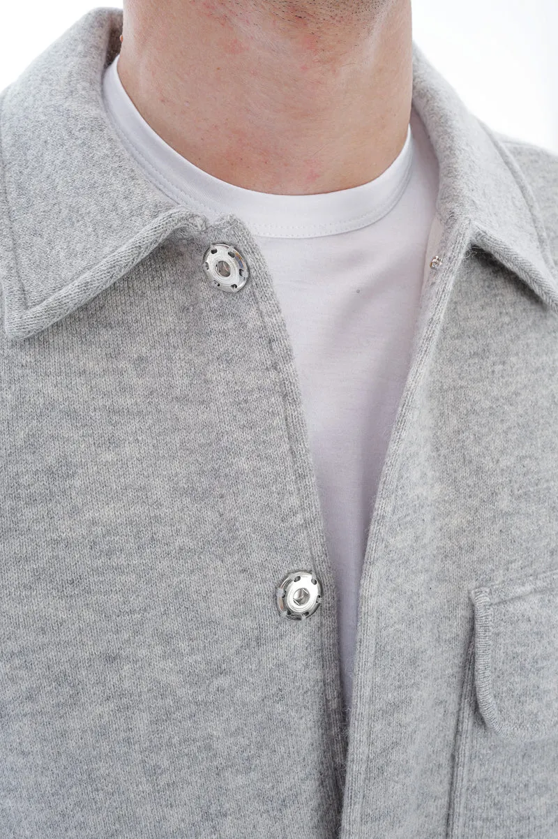 Kaschmirstrickjacke 'Jack' Hellgrau