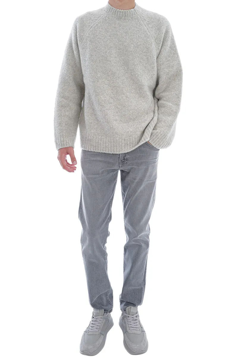 Bouclé-Kaschmirpullover 'Jan' Hellgrau