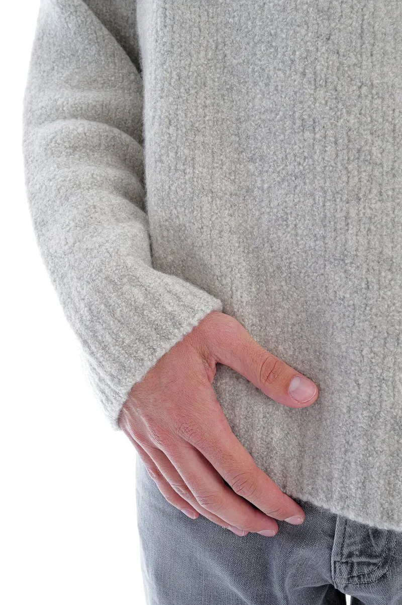 Bouclé-Kaschmirpullover 'Jan' Hellgrau