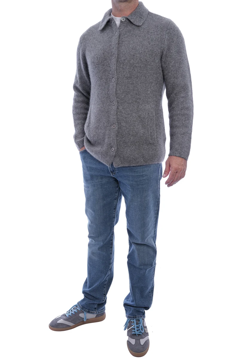 Kaschmirstrickjacke 'Maurizio' Grau meliert