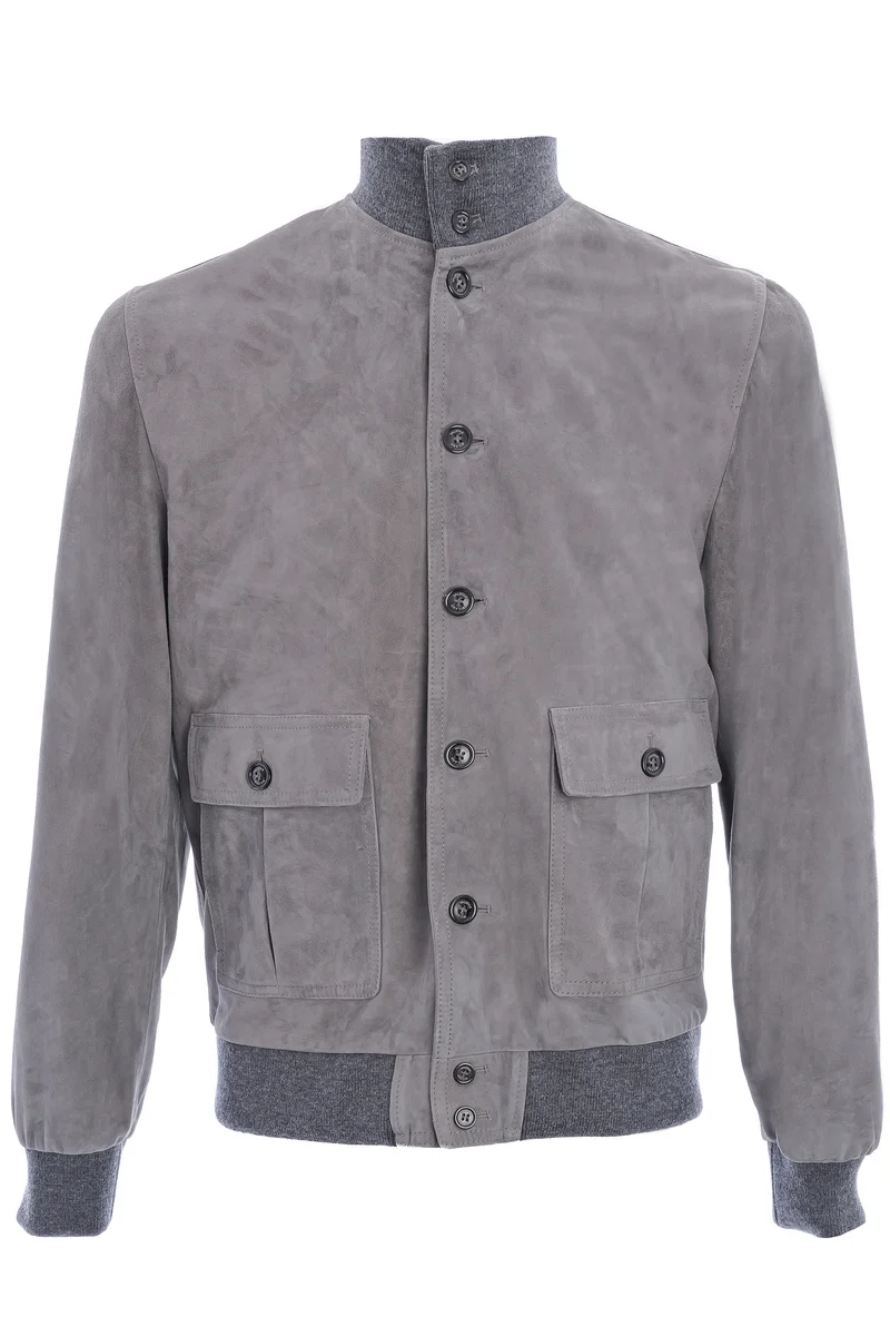 Lederjacke 'Valstarino' Steingrau