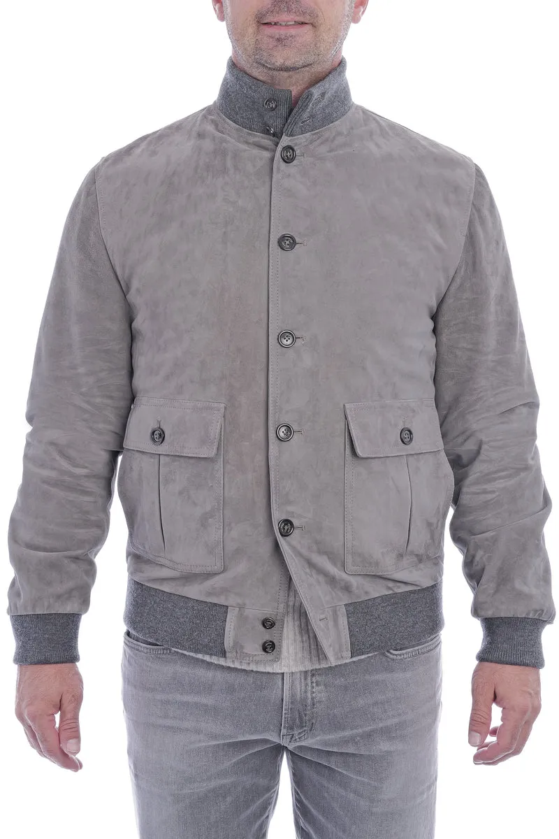 Lederjacke 'Valstarino' Steingrau