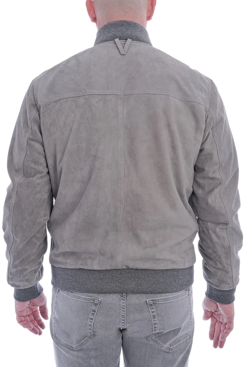 Lederjacke 'Valstarino' Steingrau
