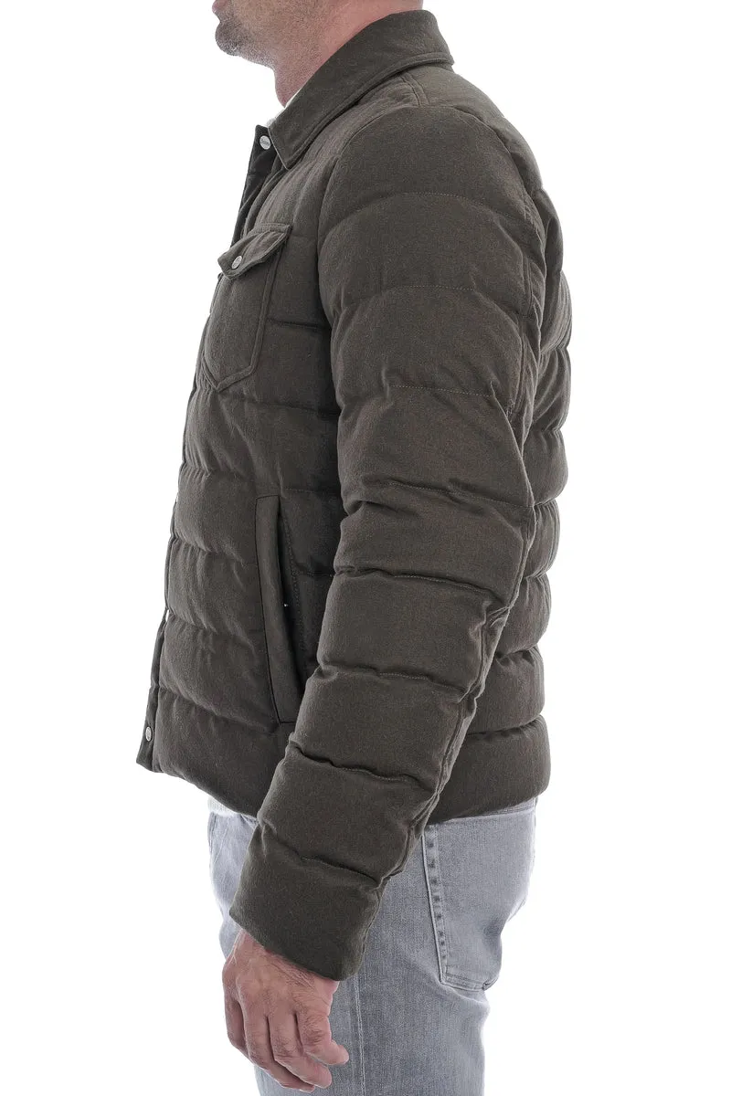 Daunen- Steppjacke Dunkelgrün