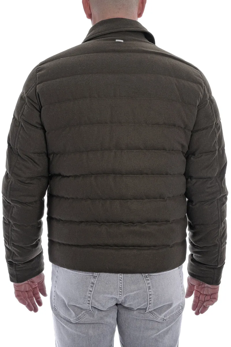 Daunen- Steppjacke Dunkelgrün