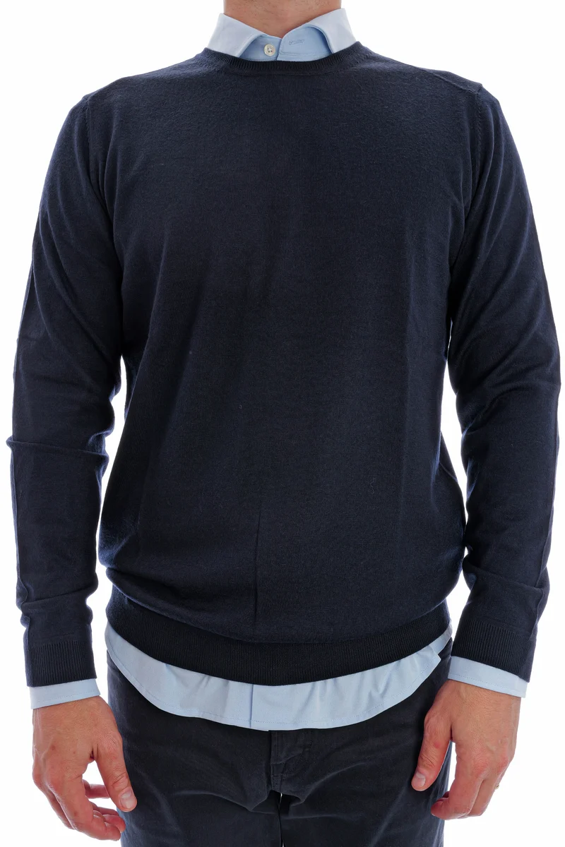Wollpullover 'Otto' Dunkelblau