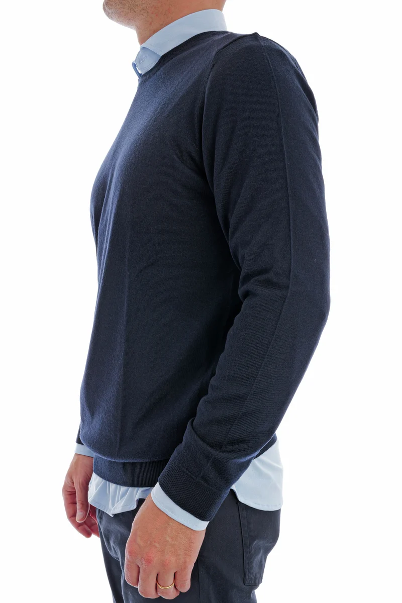 Wollpullover 'Otto' Dunkelblau
