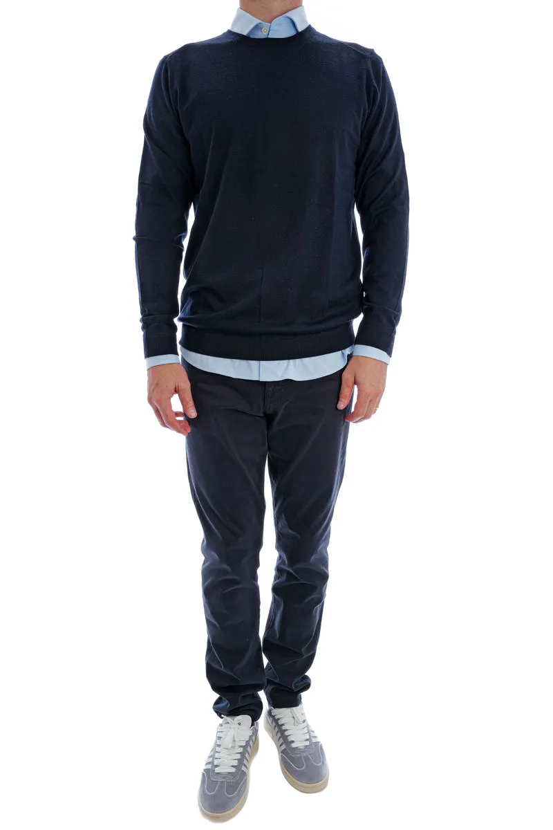 Wollpullover 'Otto' Dunkelblau