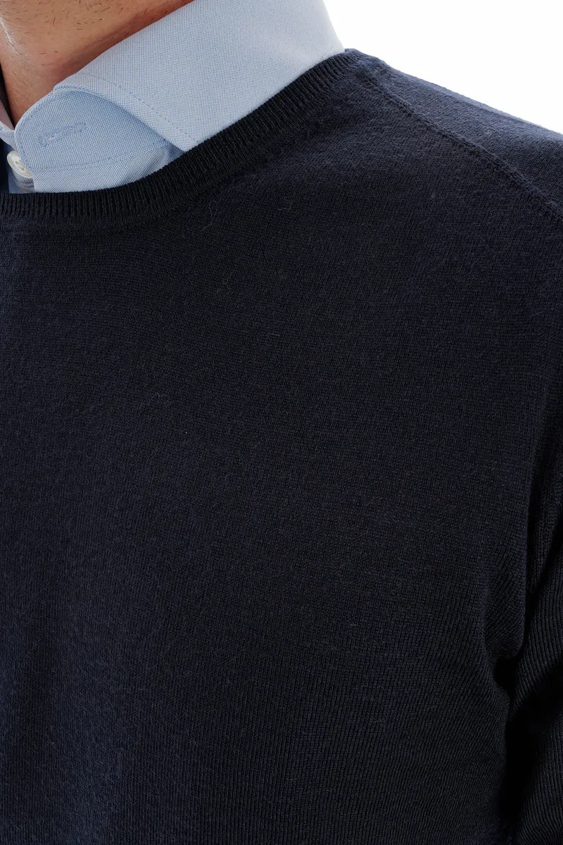 Wollpullover 'Otto' Dunkelblau